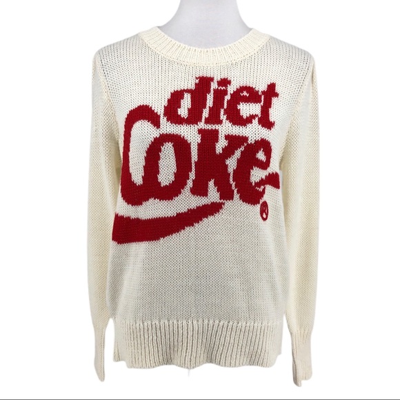 Wildfox Sweaters - Wildfox Cream White Graphic Diet Coke Crew Neck Pullover Sweater
